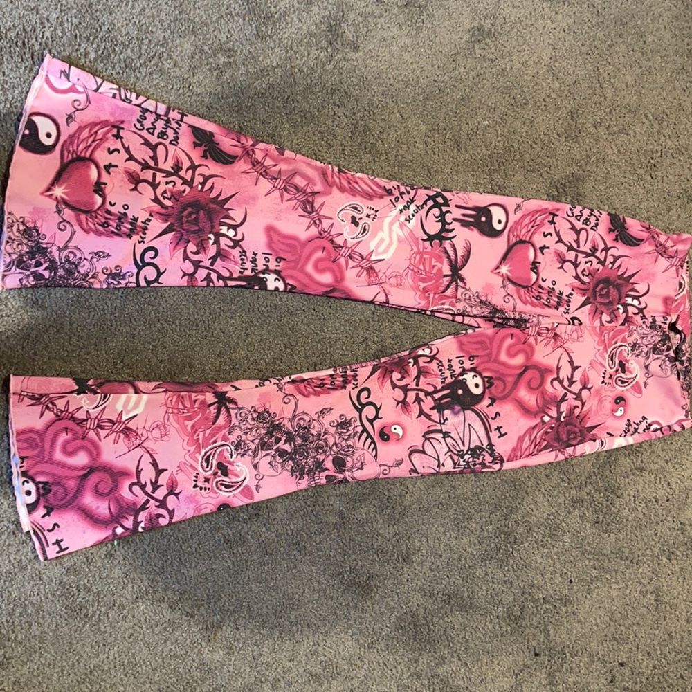 Jaded London graffiti y2k flare pants
